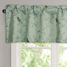 Cenefas de cortina de ventana con bolsillo de barra opaca para dormitorio